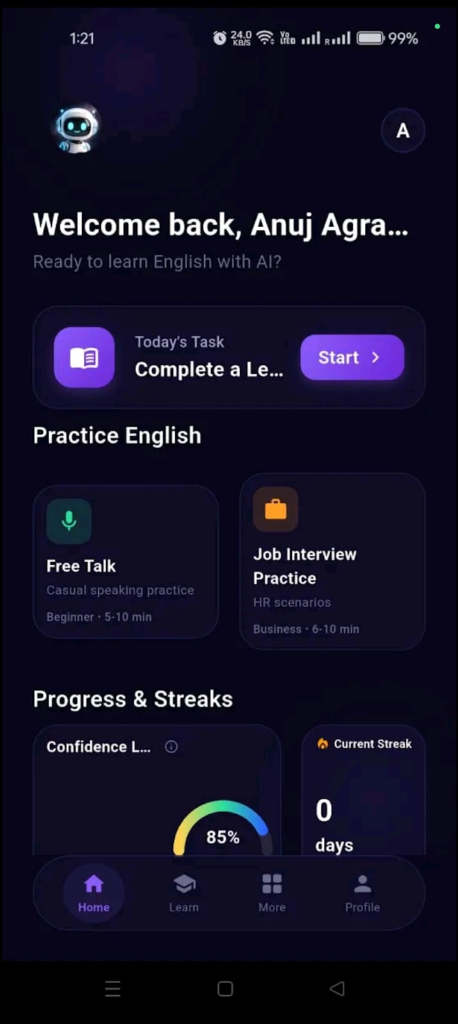 Spokina Home Dashboard